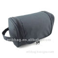 promotional all black 600D polyester hanging toiletry bag for men